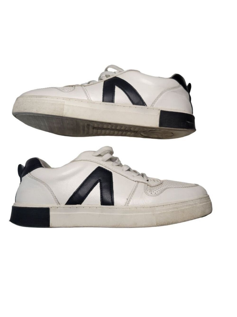 STRAUSS + RAMM White Black Court Sneakers Size 9.5